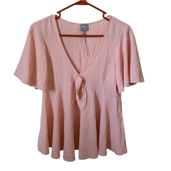 NWT ASOS  Pink Maternity Front Tie Flowy Top Size Small - Picture 1 of 8